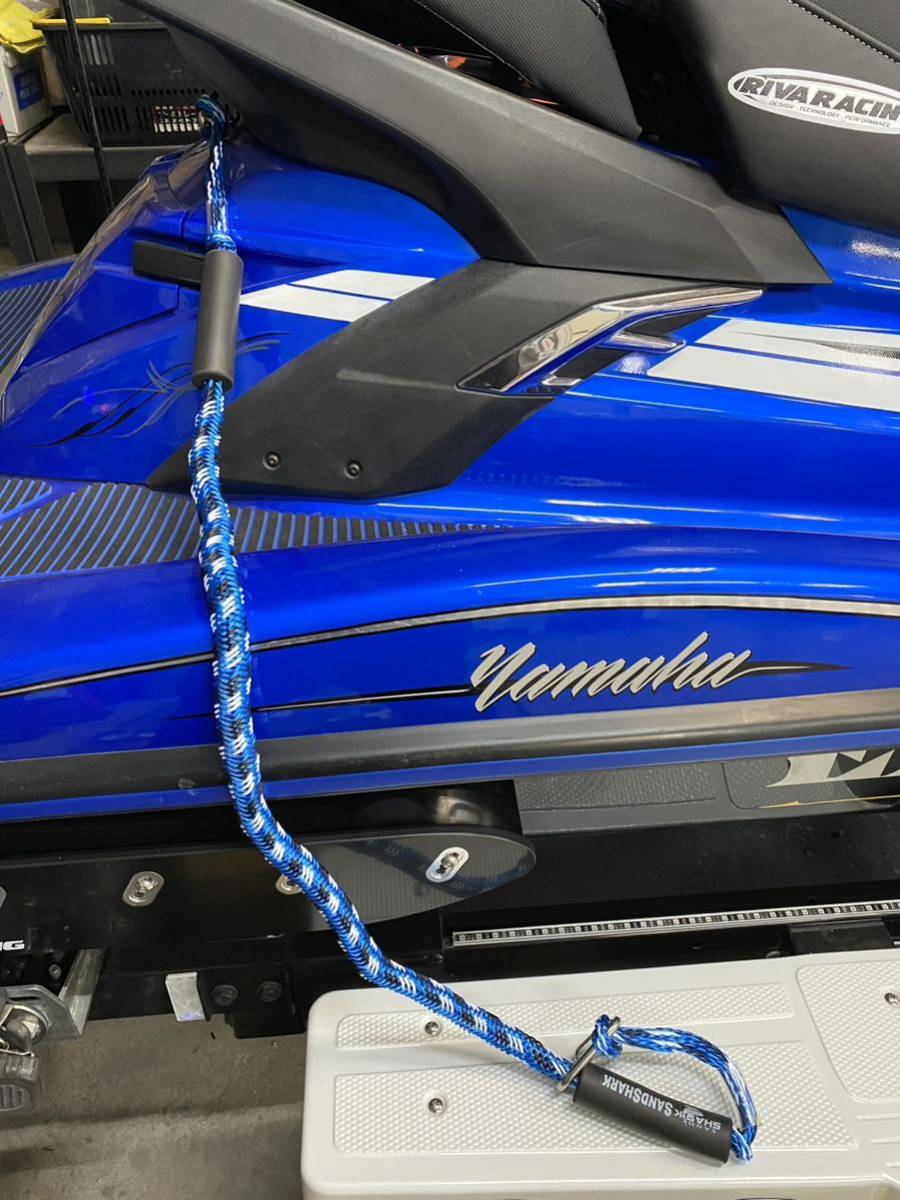 係留ロープ　マリンジェット　ジェットスキー　seadoo カワサキ ヤマハ　アンカーロープ　ステンレスカラビナクリップ付き　船　ブルー_画像3