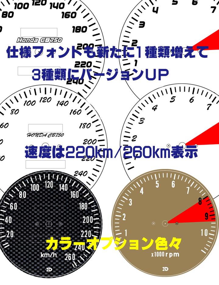 【Pネコポス送料込】超簡単ホンダ　HONDA　CB750 K2　通常メーターツール（透過加工なし）