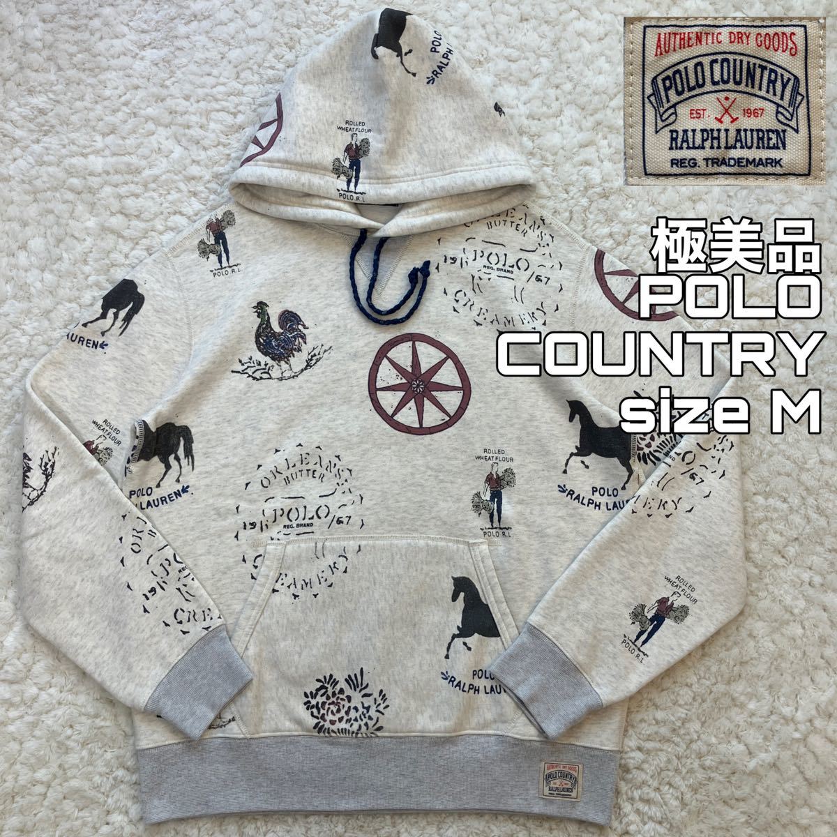 極美品 POLO COUNTRY 総柄パーカー M RRL ポロラルフローレン polo ralph lauren ポロカントリー sportsman