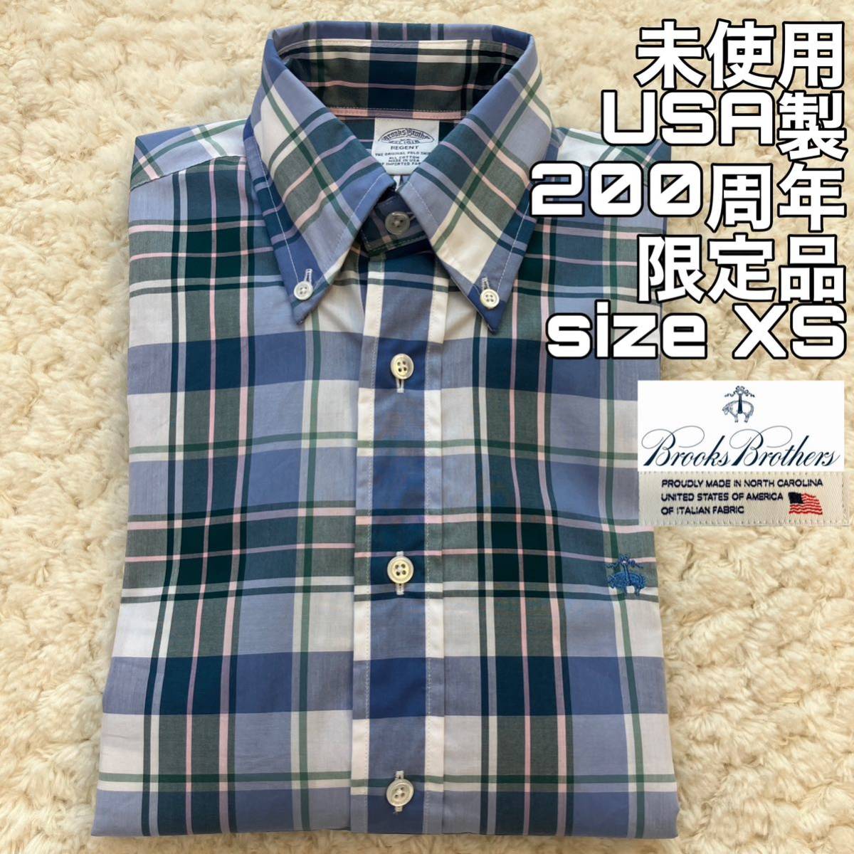 未使用 USA製 200周年限定BDシャツ BROOKS BROTHERS REGENT XS ブルックスブラザーズ THOMAS MASON トーマスメイソン_画像1