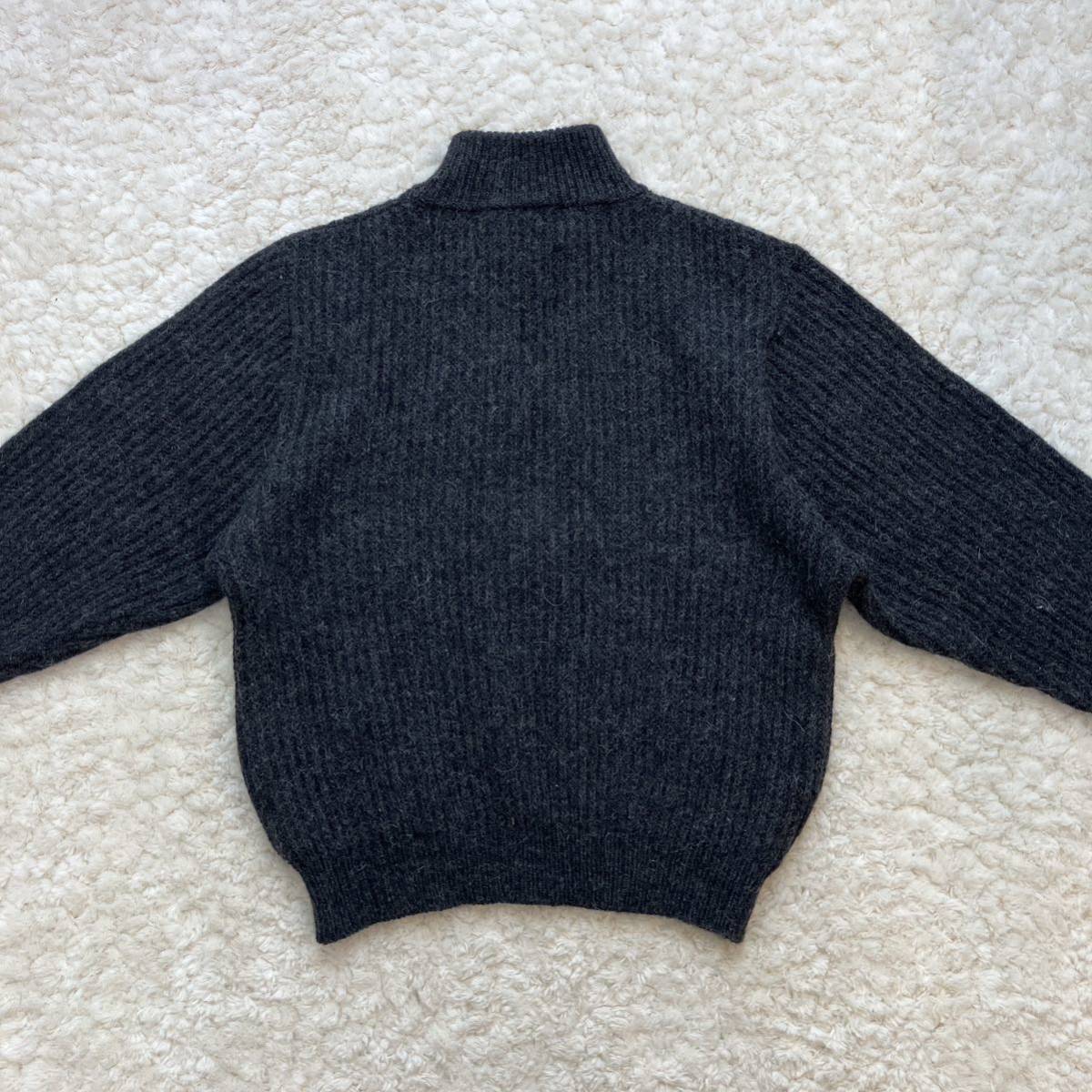 美品 80s USA製 L.L.bean アルパカ混ドライバーズニット S ZIP ジップアップ エルエルビーン llbean セーター_画像9