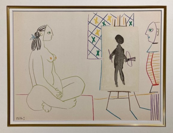 【特価】　≪　　パブロ・ピカソ　　≫　オリジナルリトグラフ【石版画】 　 1954年 　PICASSO AND THE HUMAN COMEDY-XIV 　PABLO　PICASSO