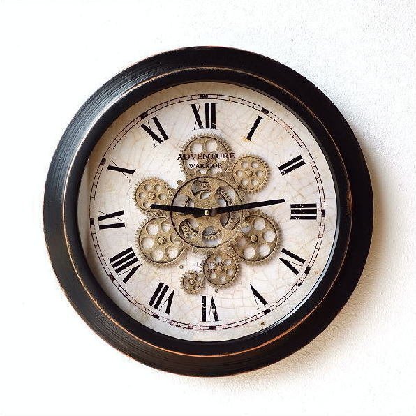壁掛け時計 掛け時計 掛時計 壁掛時計 アンティーク レトロ クラシック アイアンの掛け時計 ギアーA 送料無料(一部地域除く) toy4790