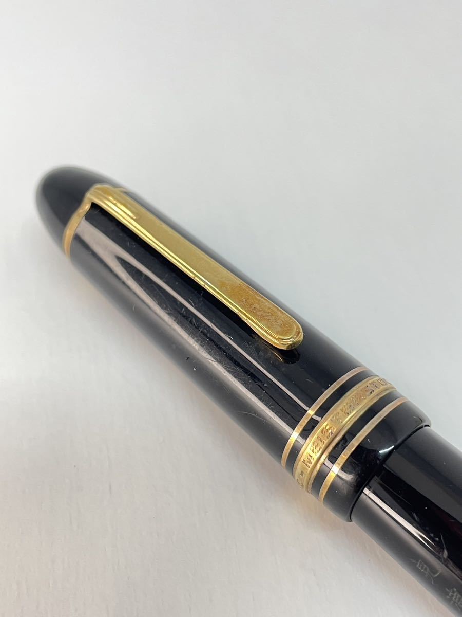 MONTBLANC モンブラン マイスターシュテュック マスターピース 万年筆 4810 14C 585 ブラック 筆記用具 ネーム入り　ボールペンおまけ付_画像3