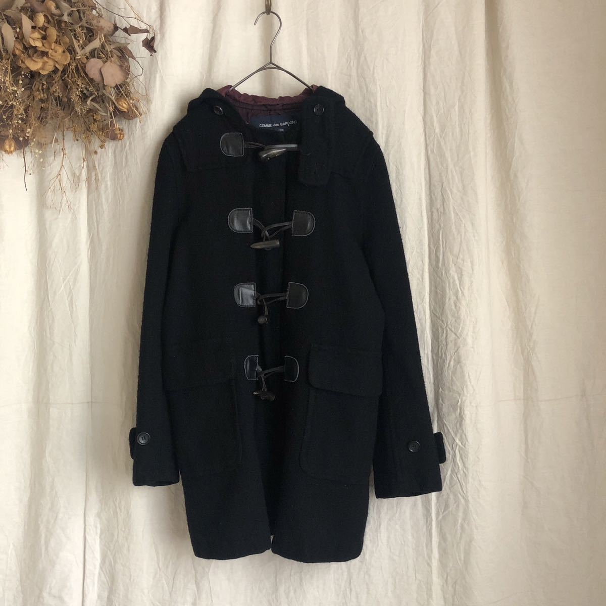 COMME des GARCONS HOMME コムデギャルソン オム 縮絨ウール ダッフルコート XSサイズ_画像1