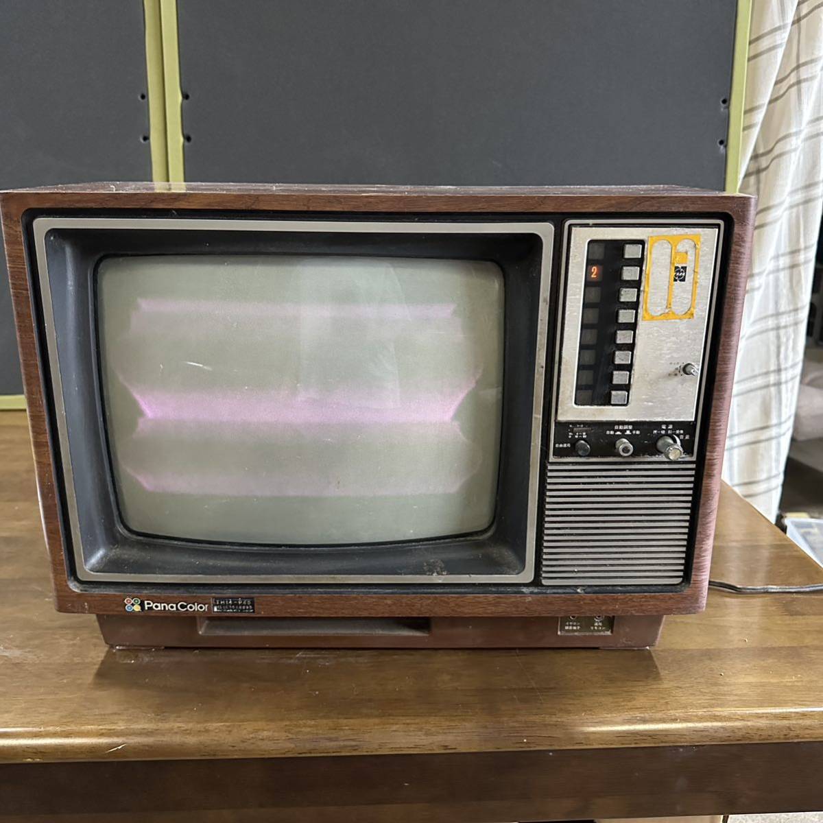 【通電確認OK】昭和レトロ ブラウン管テレビ ナショナルカラーテレビ TH14-P45 COLOR ヴィンテージ アンティークの画像1