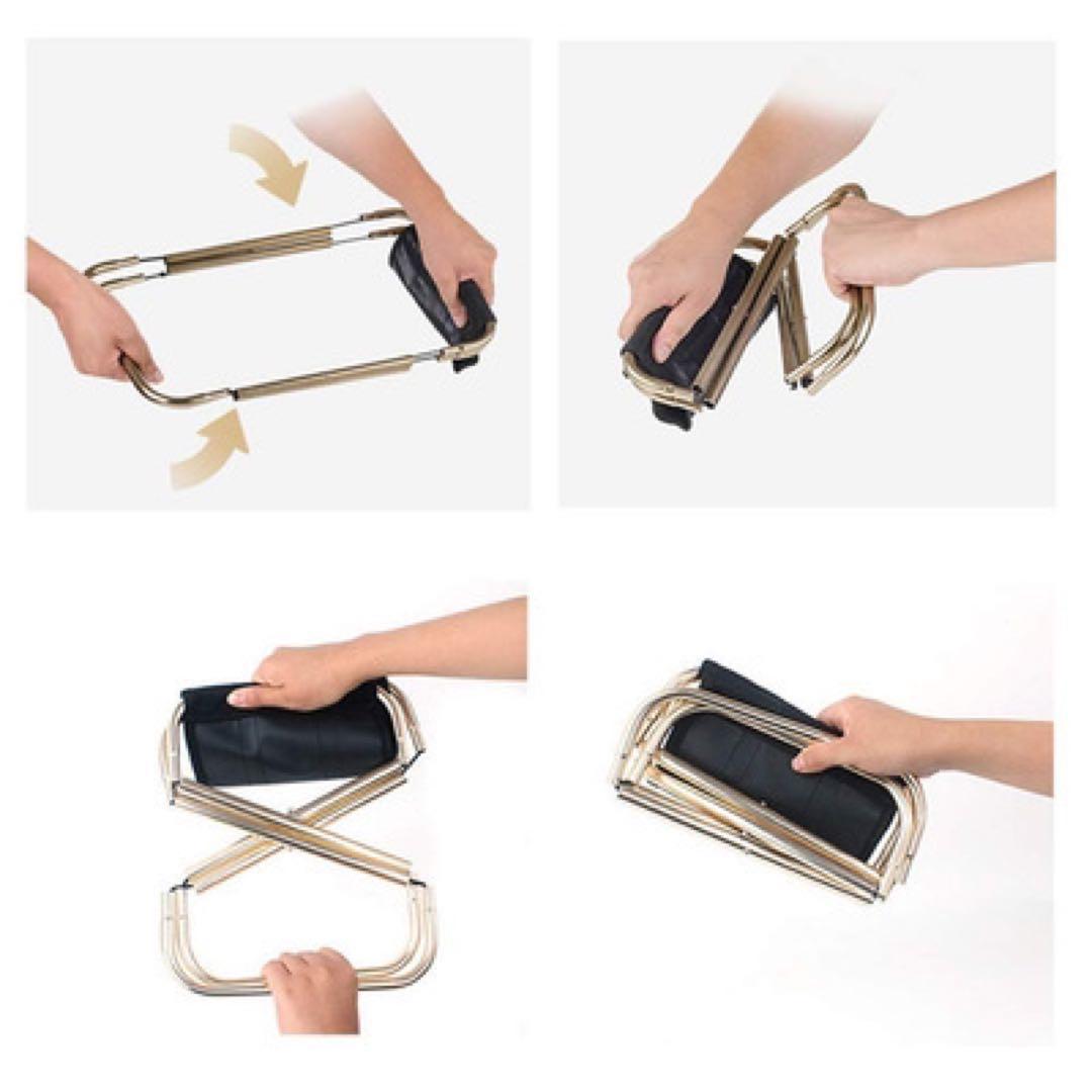 【ゴールド】折りたたみ椅子 コンパクト アウトドアチェア 軽量 ミニチェア