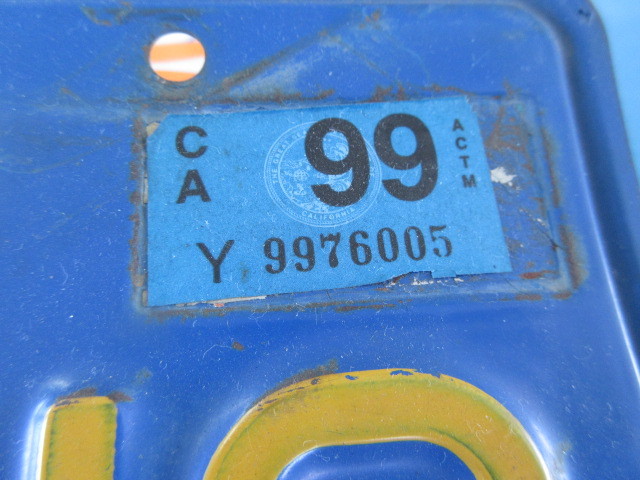 　カルフォルニアヴィンテージライセンスプレート824CJG（空冷VWビートルから取外し）_画像3