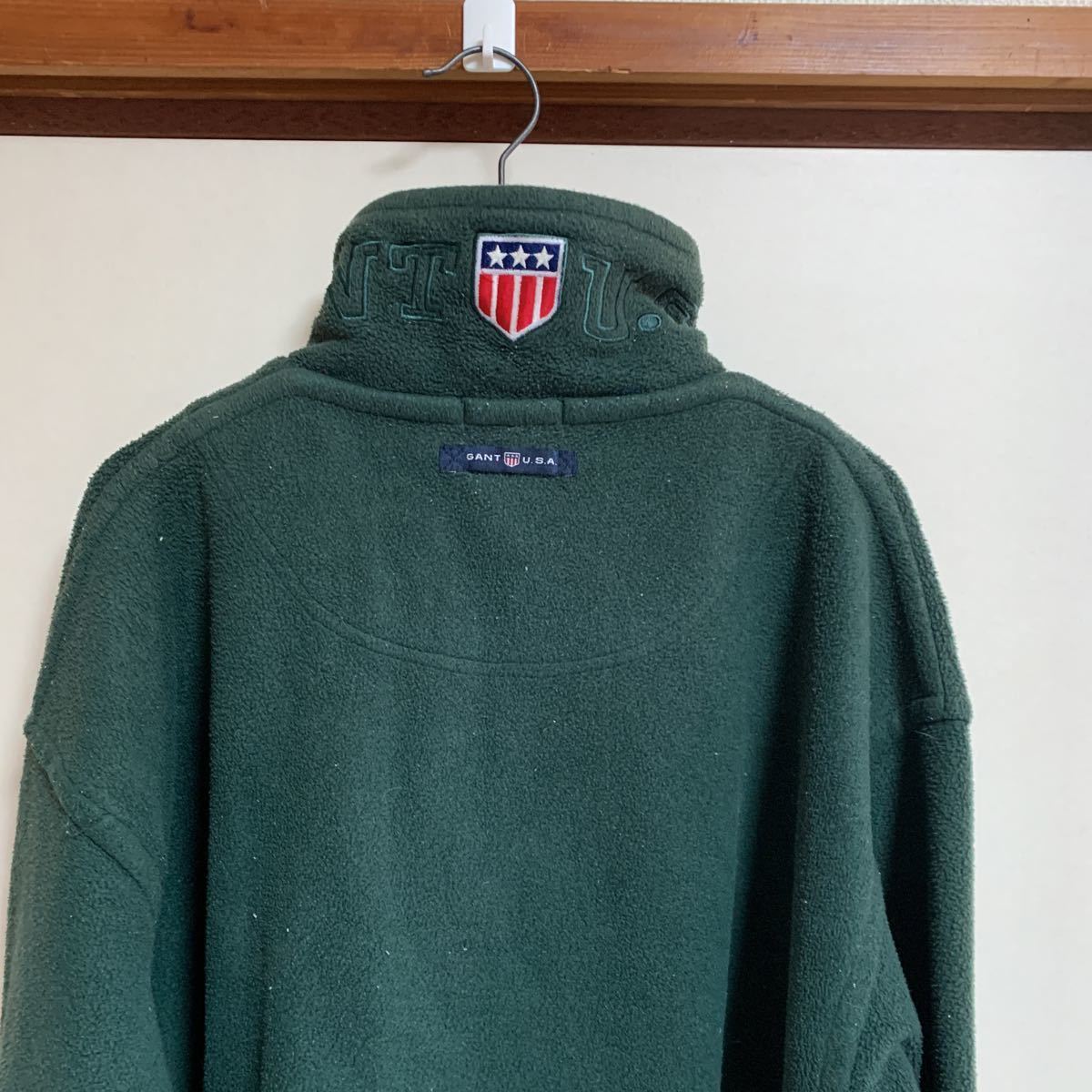 GANT USA SPORT ガントハーフジップ　プルオーバー　フリースジャケット　Ｌ　グリーン_画像2