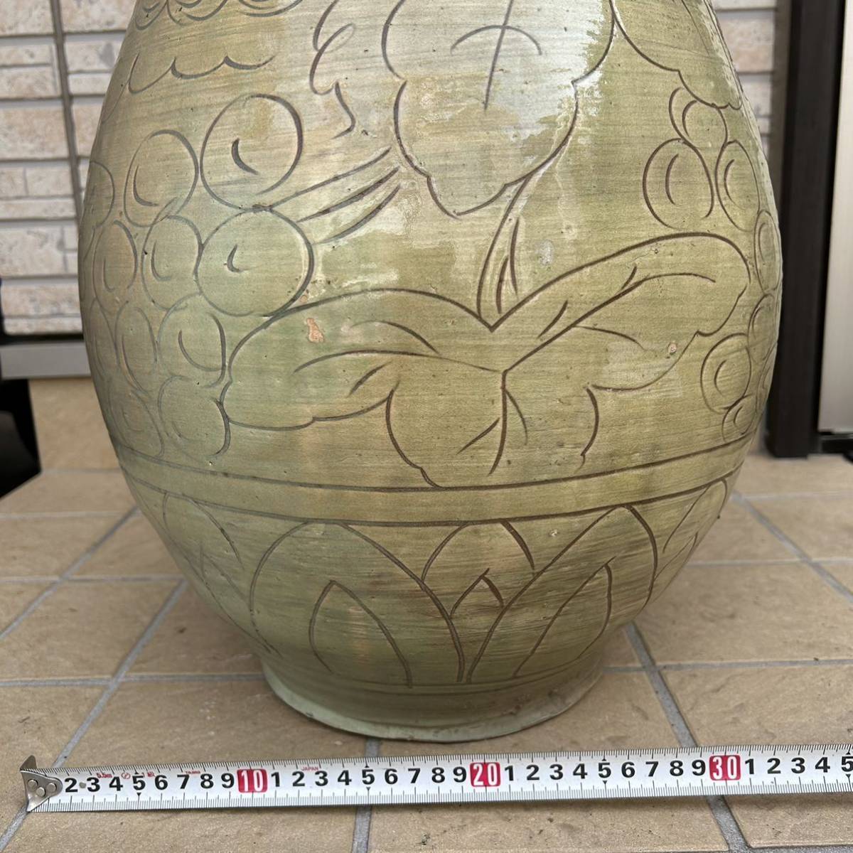 大型花瓶　陶磁器　瓢箪花器　置物　インテリア　高さ約81cm 最大直径約35cm 重さ約8.3kg_画像8