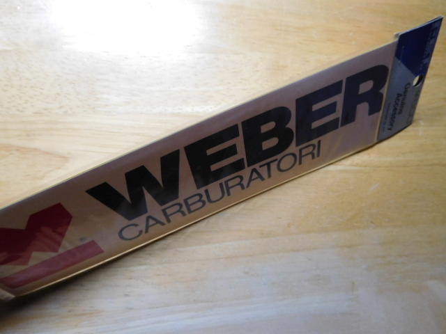 珍品彡希少レア・新品在庫品・袋入り・極東・FET・WEBER・ウェーバーCARBURATORI（23.5㎝）ステッカー当時物チューニングカー街道レーサー_上部からです。