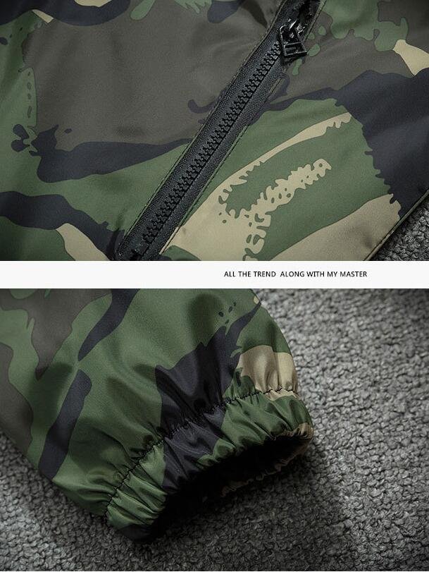 新品メンズジャケット ミリタリー 迷彩柄 スカジャン 春秋 大きいサイズ フード付き カジュアル パーカー M~6XLの画像9