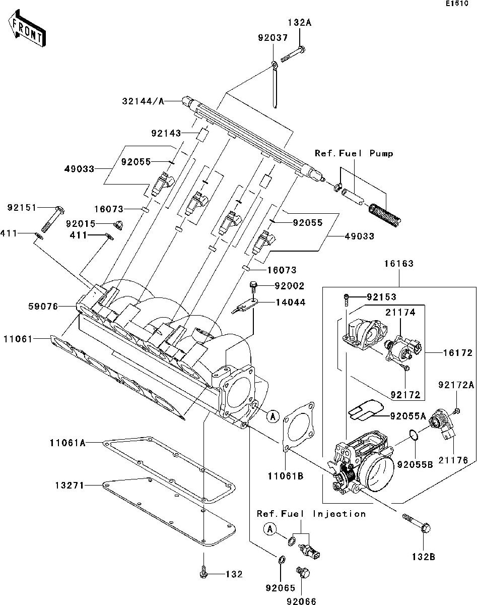 Kawasaki STX-15F'04 OEM section (Throttle) parts Used [K4954-52]_画像3