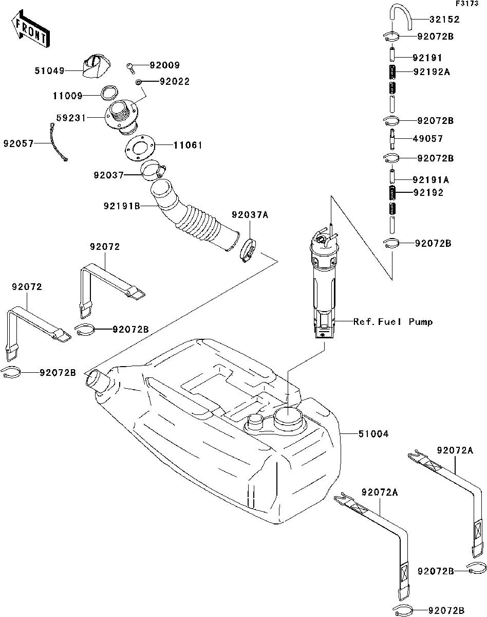 Kawasaki STX-15F'04 OEM section (Fuel-Tank) parts Used [K4954-15]_画像3