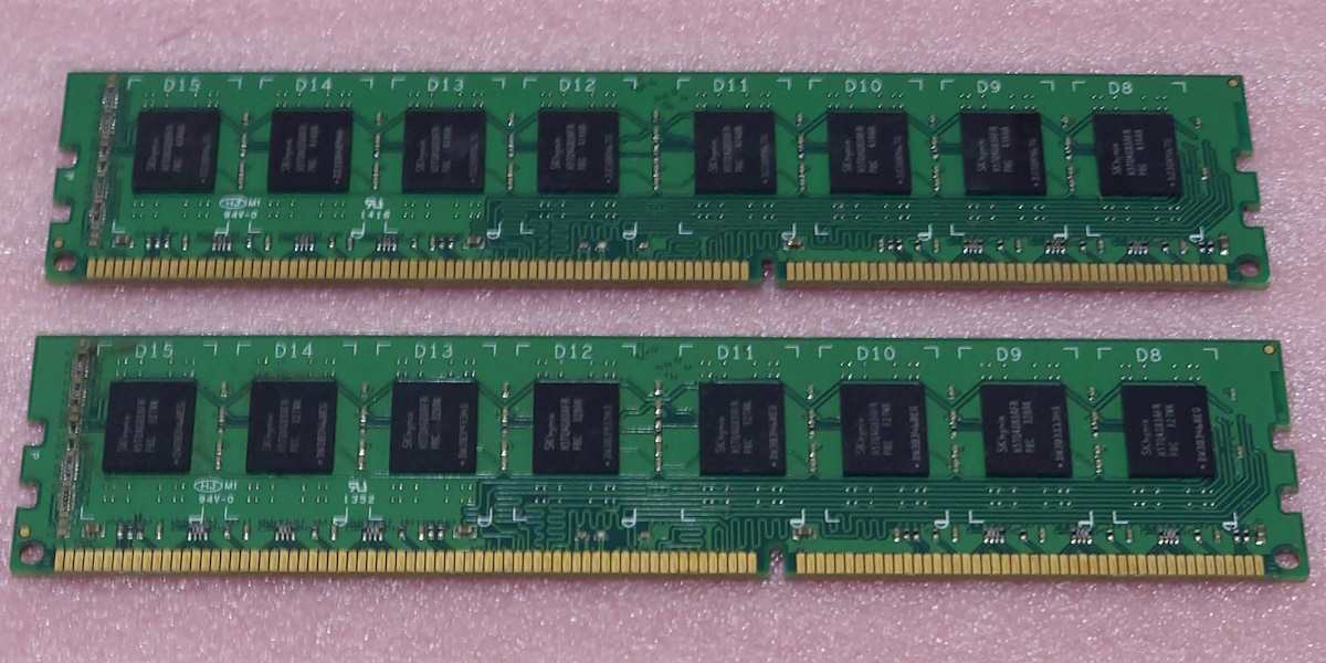 ○panram 240D38G628 2枚セット - PC3-12800U/DDR3-1600 SK hynixチップ 240Pin DDR3 UDIMM 16GB(8GB x2) 動作品_画像2