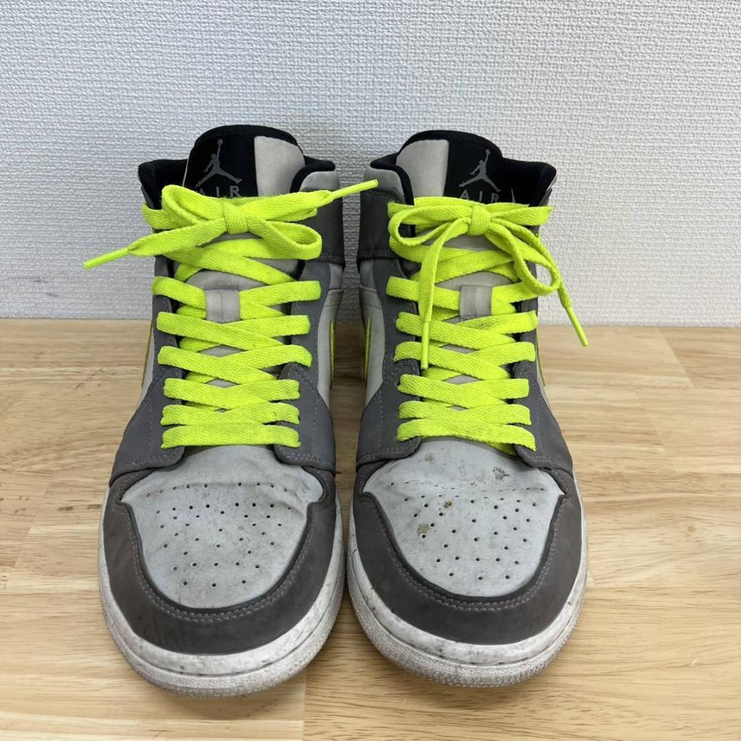 NIKE ナイキ 554724-072 AIR JORDAN 1 MID Gunsmoke Volt エアジョーダン1ミッド ガンスモーク ボルト スニーカー 25.5cm 10105920_画像2