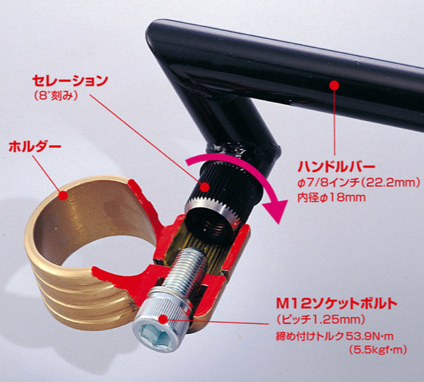 ハリケーン HURRICANE CB400SS 01-08 NC41 / SR500 78-00 / SR400 78-21用 セパレートハンドル TYPE I クロームメッキ HS3514C-01_画像4