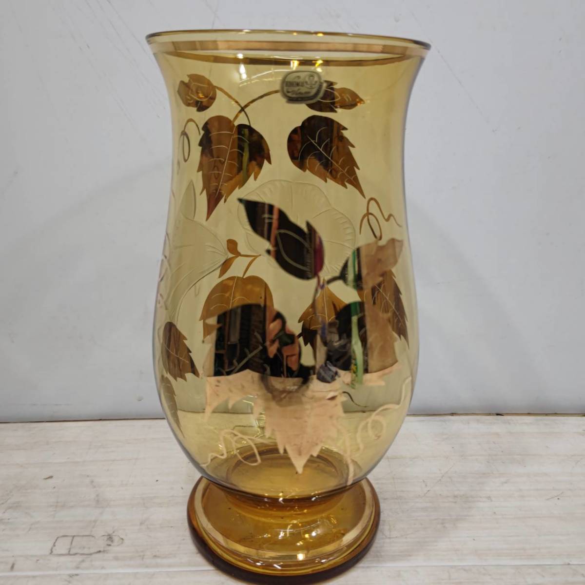 送料無料S79418 BOHEMIA　ラスカボヘミア シメロフ 花瓶 フラワーベース　ラスカボヘミア アンティーク　置物_画像1