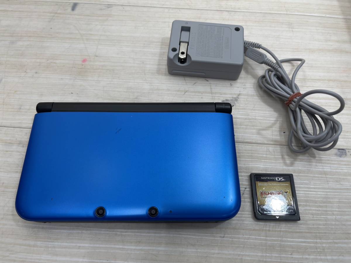 送料無料S76576 Nintendo 3DSXL ブルー×ブラック 海外版 英語 フランス語等 任天堂 SPR-001 ポケモン付