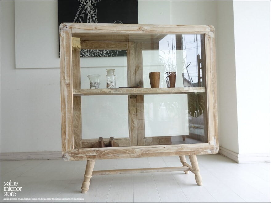  cheeks natural wood glass case Nim/W collection case exhibition case store furniture new goods showcase natural element . display shelf . tree furniture free shipping 
