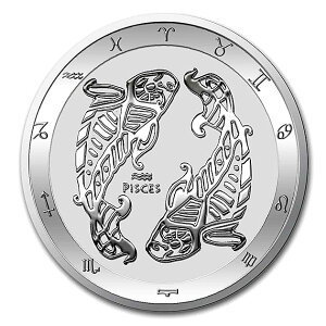最愛 【12星座】うお座銀貨 2222-06-2021-pisces 1オンス 銀 - udobni.com