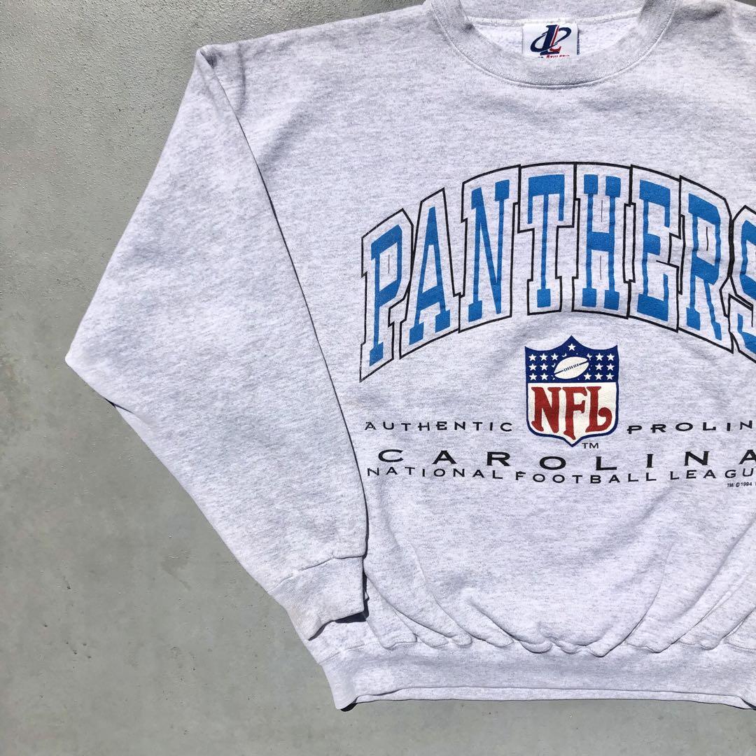 90s NFL CALORINA PANTHERS カロライナパンサーズ ビンテージ スウェット プルオーバー Mサイズ グレー 1994年 LOGO ATHLETIC アメリカ製