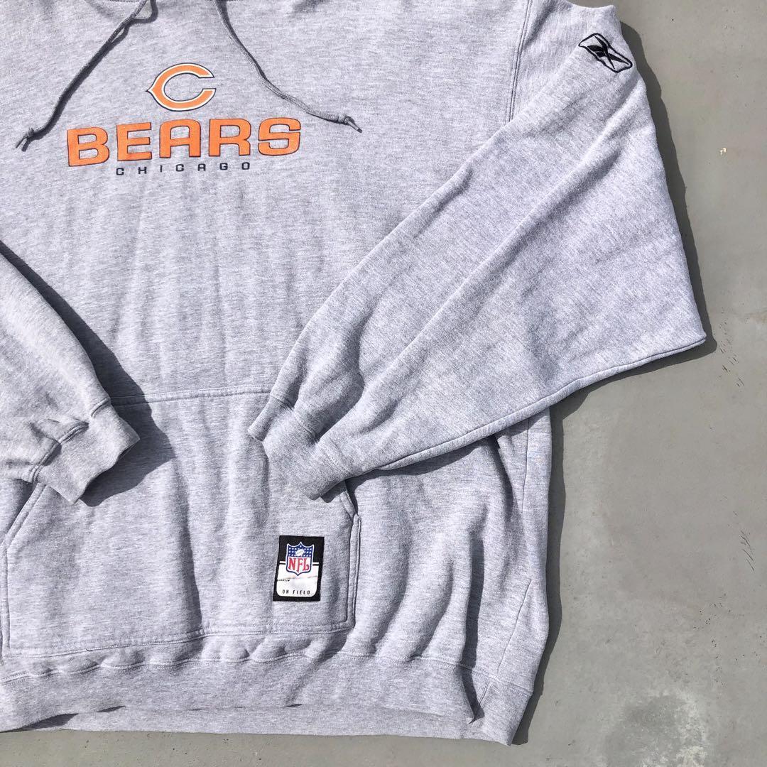 ビッグサイズ NFL reebok エヌエフエル リーボック CHICAGO BEARS シカゴベアーズ パーカー プルオーバー 2XL グレー 灰色 レソト製