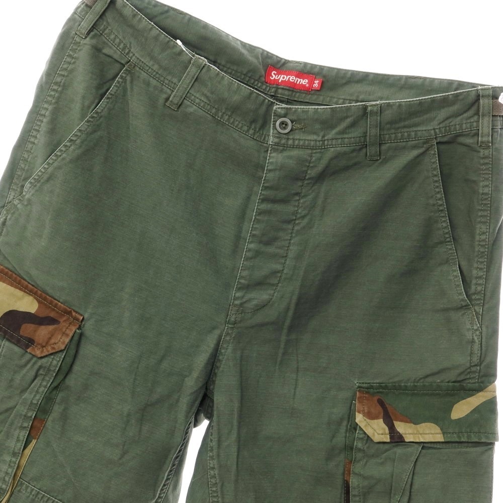 【中古】シュプリーム Supreme 2022年春夏 Cargo Pant コットン ショートカーゴパンツ オリーブ【サイズ34】_画像2