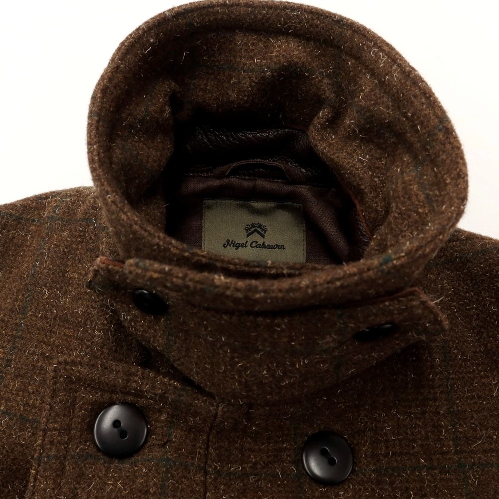 【中古】ナイジェルケーボン Nigel Cabourn ウール チェック ピーコート ブラウンxグリーン【サイズ48】_画像7