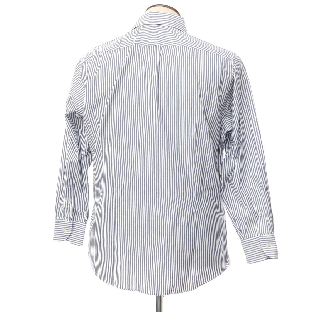 【中古】アザブテーラー azabu tailor コットン ストライプ ドレスシャツ ホワイトxネイビー【サイズ表記なし（L位）】[BPD]_画像3