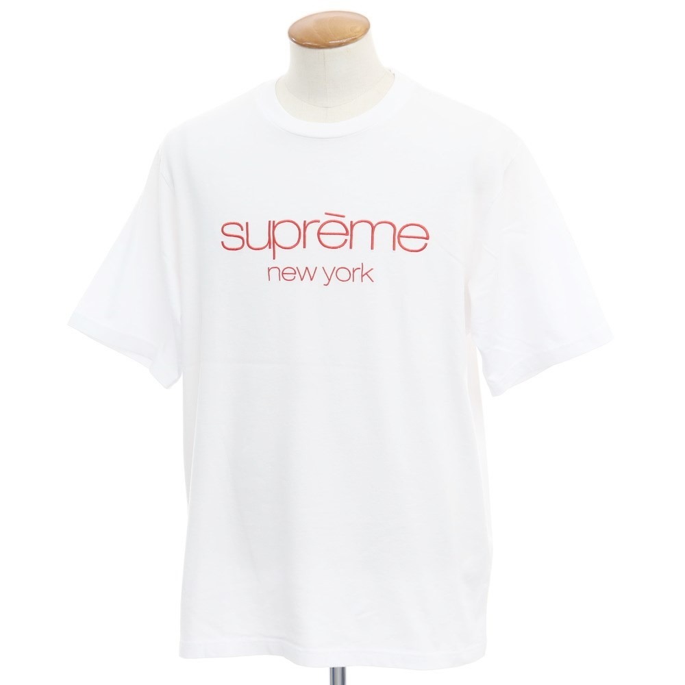 【中古】シュプリーム Supreme 2023年秋冬 Classic Logo S/S Top ロゴ クルーネック 半袖Ｔシャツ ホワイト【サイズM】