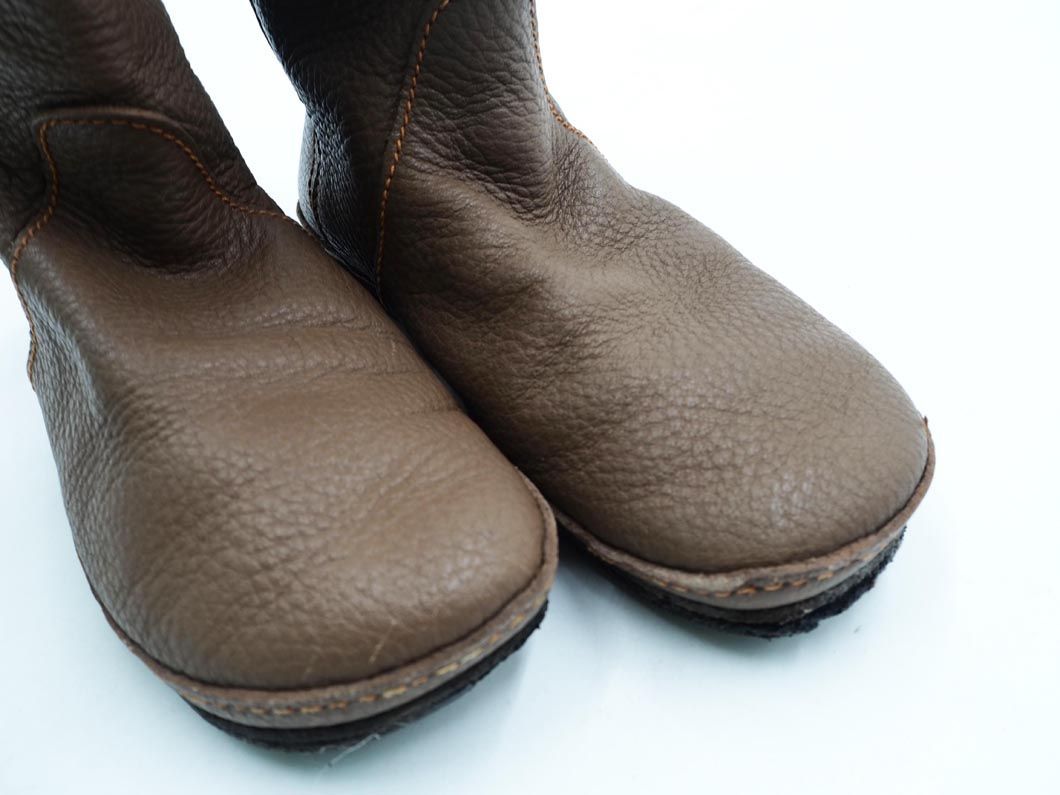 KOOS course leather Flat long boots size38(24.0cm rank )/ mocha *# * djc3 lady's 