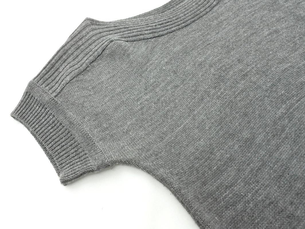 INED Ined wool . boat neck knitted One-piece size9/ gray *# * dja6 lady's 
