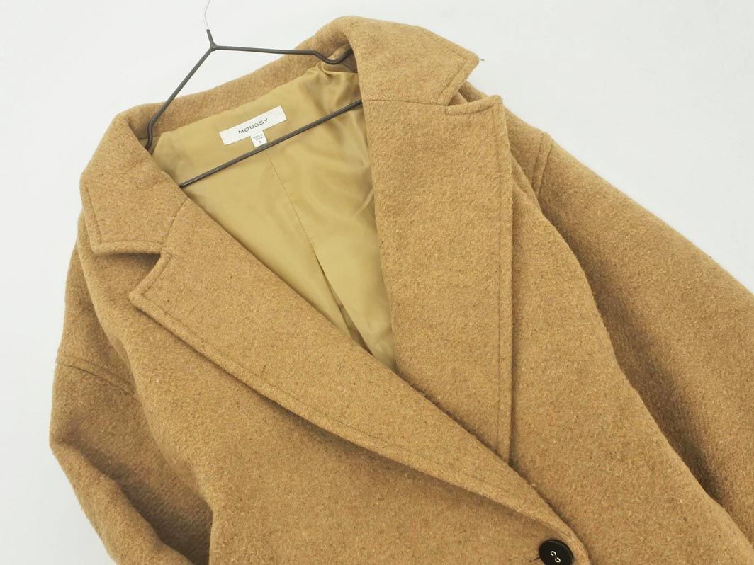 MOUSSY Moussy wool . Chesterfield coat size2/ tea *# * djb6 lady's 