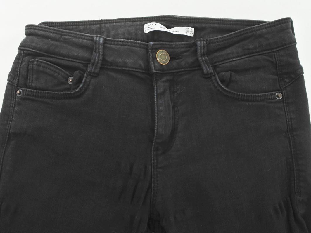 ZARA TRF ザラ トラファ スキニー デニムパンツ size34/黒 ■■ ☆ djb8 レディース_画像2