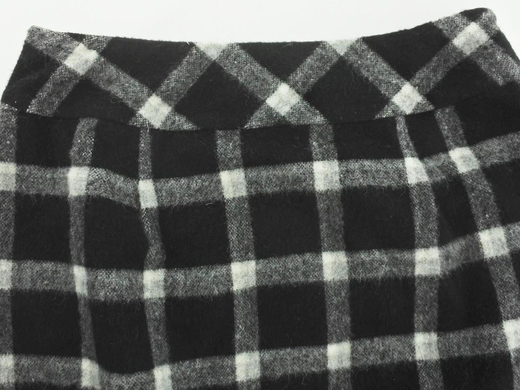 any SiS エニィスィス ウール混 チェック Aライン 台形 スカート size2/黒 ◇■ ☆ djb8 レディース_画像2