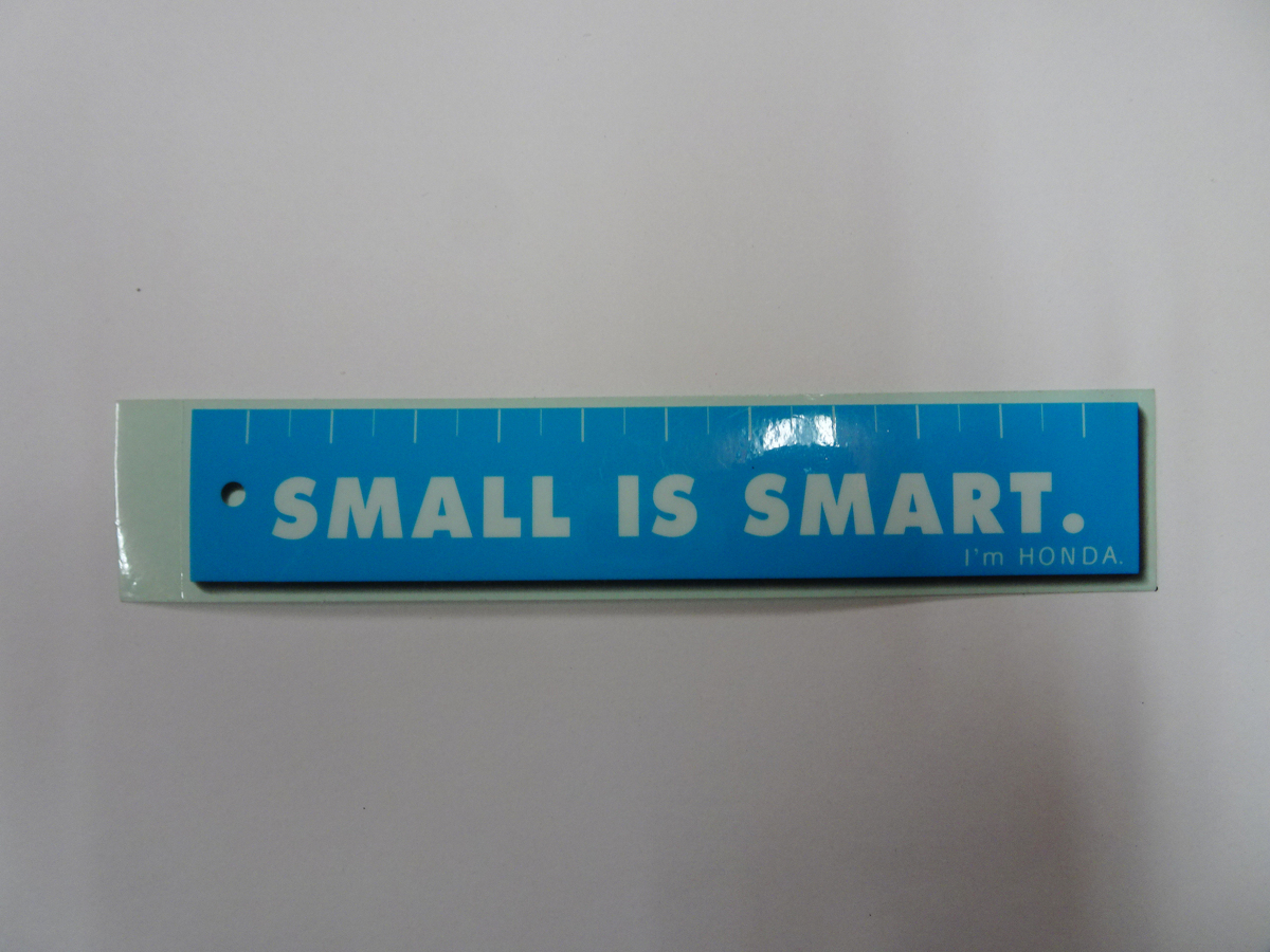 ホンダ SMALL IS SMART.I`m HONDA スモール・イズ・スマート ステッカー 14.5cm×3cm 当時物 定形郵便84円_画像1
