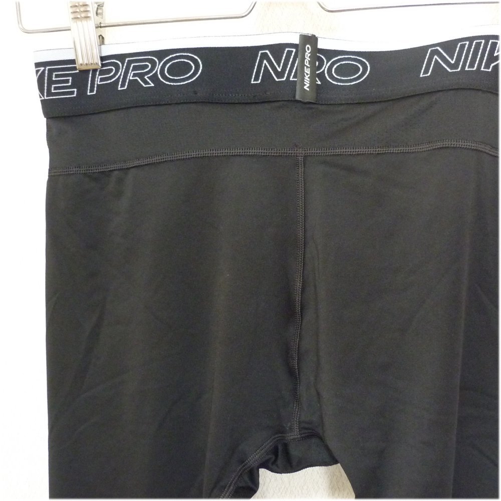 新品未使用◆送料無料◆(メンズL) ナイキプロ NIKE PRO 黒　ロングタイツ トレーニングタイツ 軽量 ドライフィット_画像4