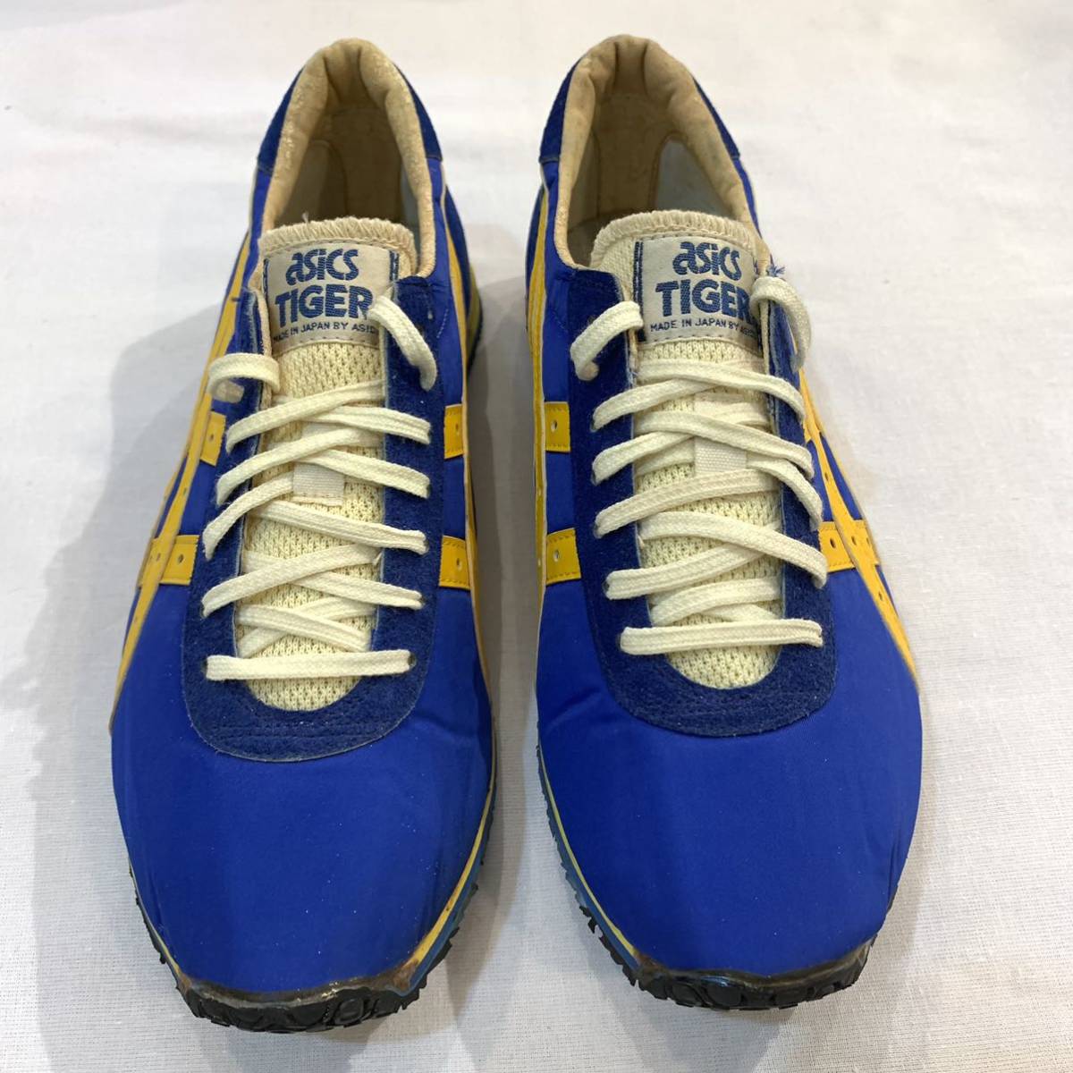 デッドストック ！ アシックス タイガー マラソン 80 ASICS TIGER 日本製 ビンテージ 25.0㎝ 80s 青黄 JAPAN DEAD_画像2