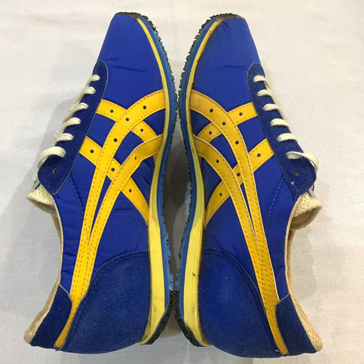 デッドストック ！ アシックス タイガー マラソン 80 ASICS TIGER 日本製 ビンテージ 25.0㎝ 80s 青黄 JAPAN DEAD_画像4