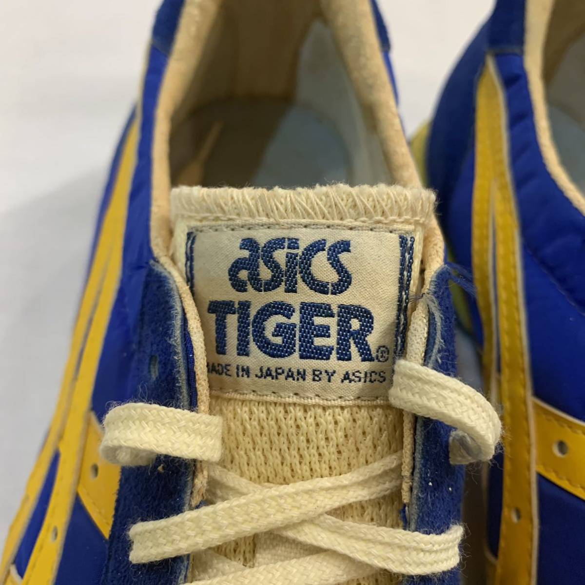 デッドストック ！ アシックス タイガー マラソン 80 ASICS TIGER 日本製 ビンテージ 25.0㎝ 80s 青黄 JAPAN DEAD_画像6