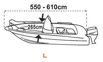 【マリン】ボートカバーL(長さ550～610cm、最大幅265cm)　ポリエステル210D　O2226610