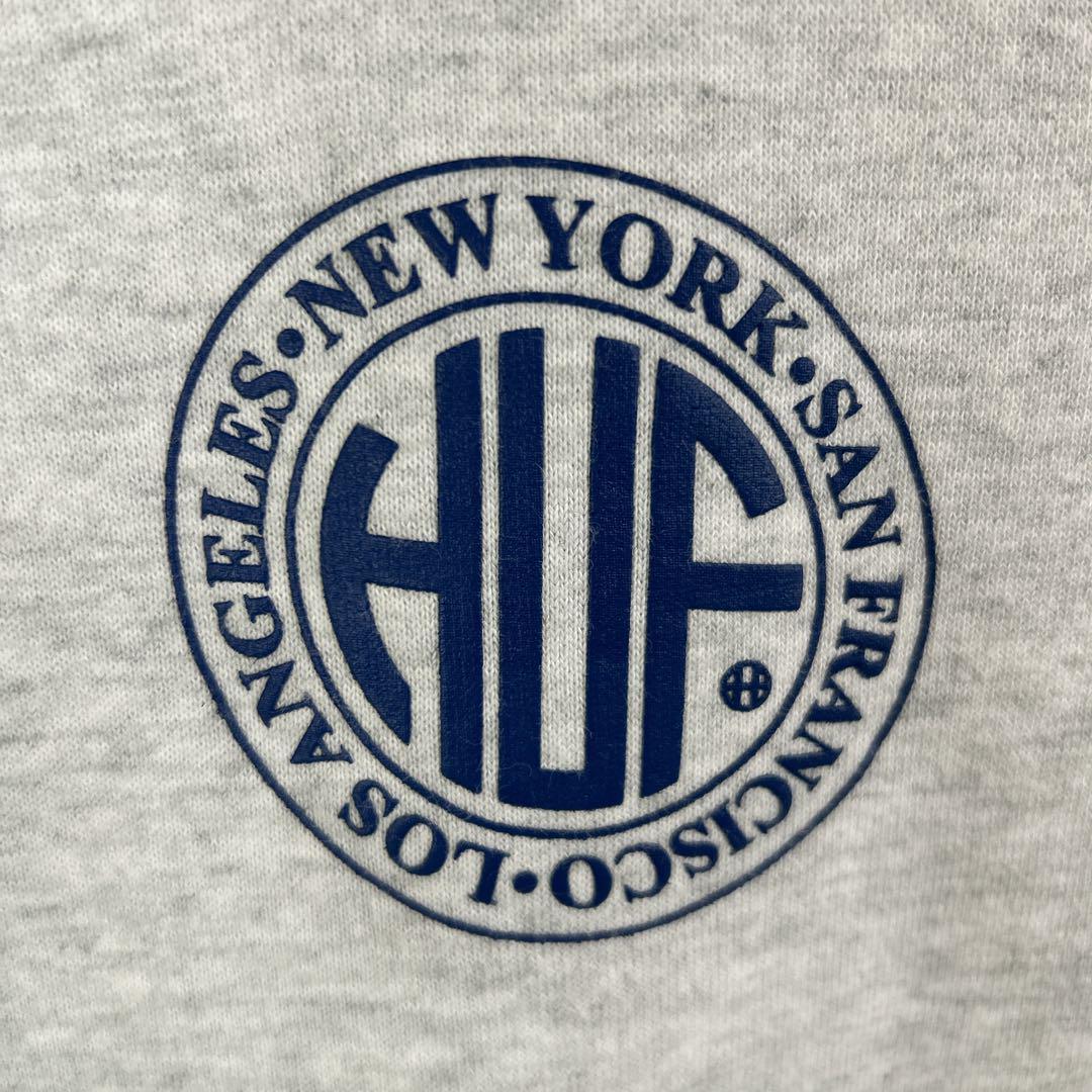 HUF ハフ パーカー サークルロゴ バックプリント 20周年紀念 XLサイズ 冬服 秋服 古着 ストリート ワンポイント 人気デザイン