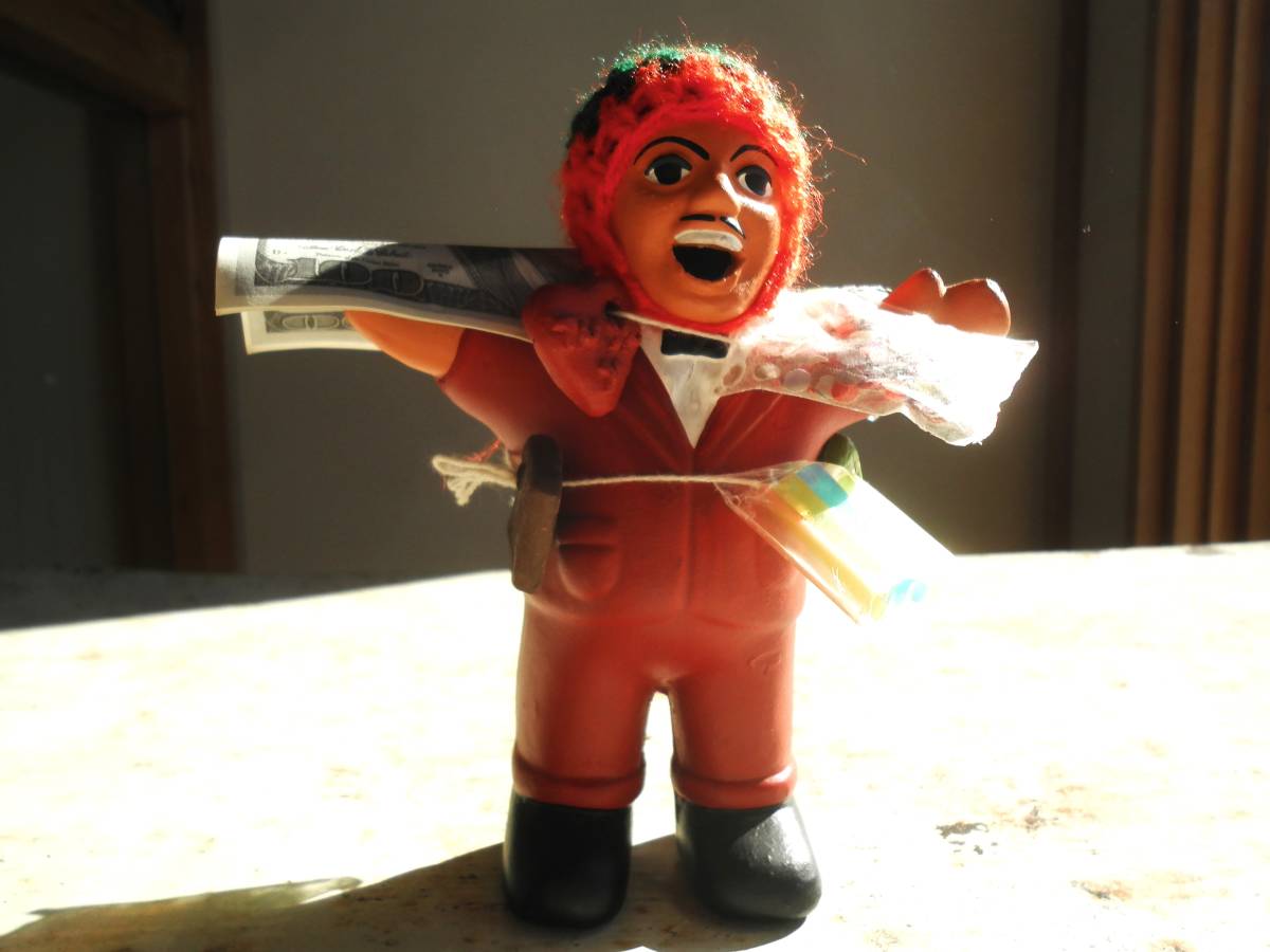 ekeko doll *ekeko.. san *ekeko doll * South America *pe Roo * red *.....* god sama * cigarettes *ekeko.. san * hand made * handmade 