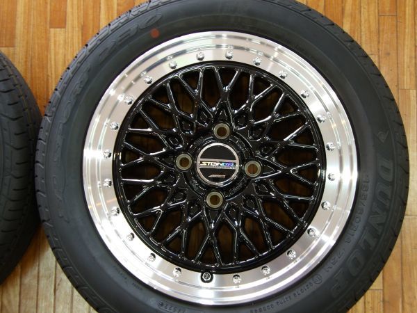 O 送料無料 新品 シュタイナー FTX メッシュ 14 4H100 4.5J+45 新車外し 22年製 ダンロップ 165/60R14 エブリィ アトレー ワゴン N-BOX 軽_画像3