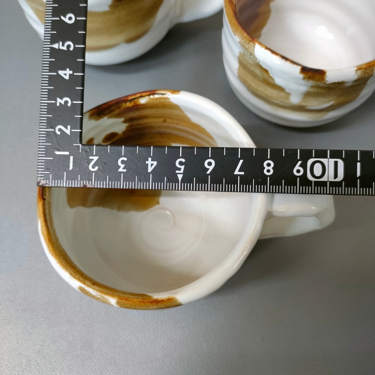 Za62)萩焼　コーヒーカップ 　珈琲器　５客　未使用_画像7
