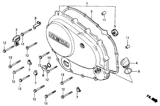 MC08 純正 クラッチカバーガスケット 送料300円～ VT250F R, クランクカバー ガスケット 新品 VT250F2F oh VT250Z パッキン .kbv_MC08 後期 Ｅ-5　Ｒ，クランクカバー