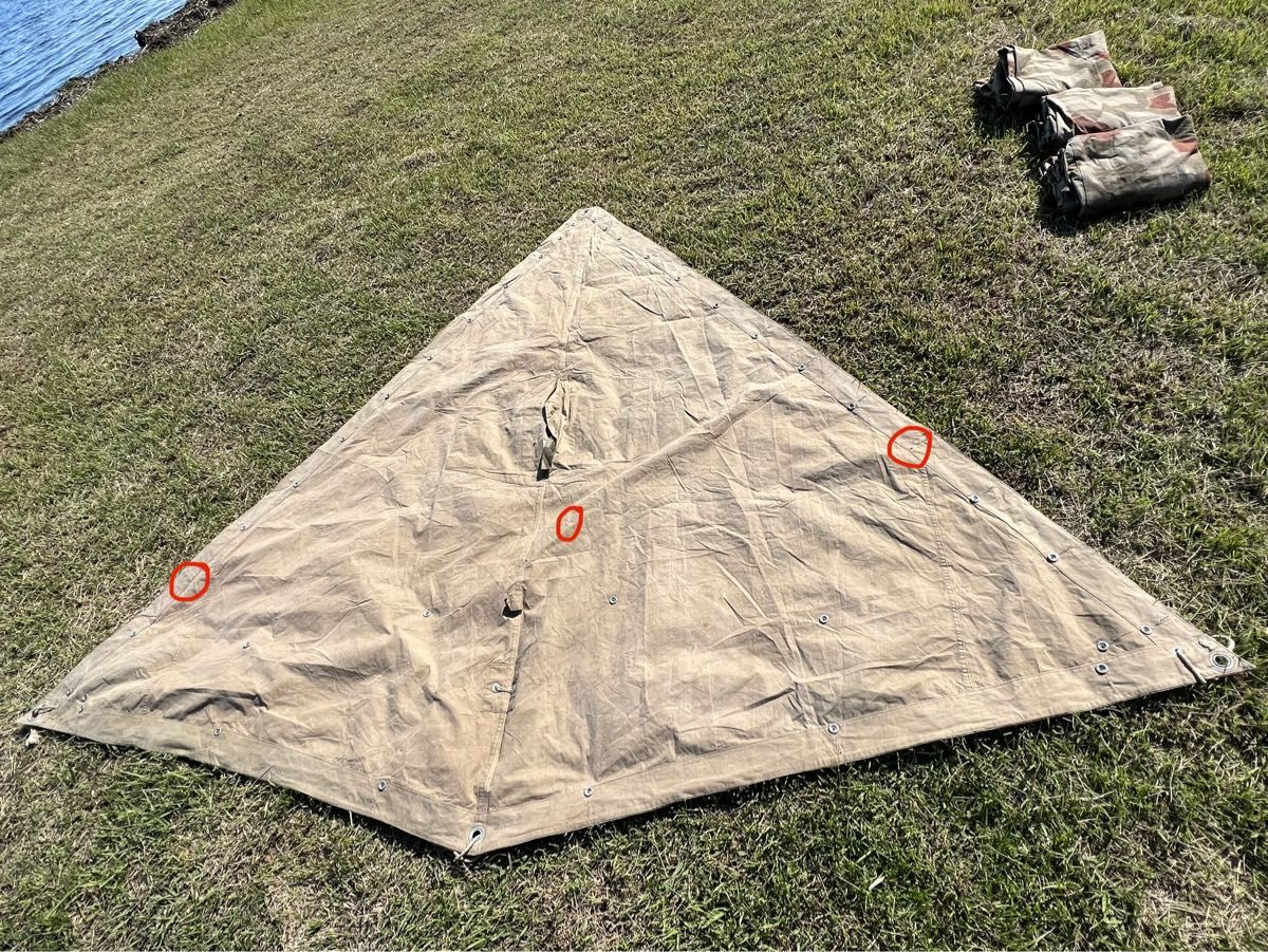 4枚セット ドイツ国境警備隊 BGS スワンプカモ ツェルトバーン 沼地迷彩 軍幕 ミリタリー ポンチョ テント パップテント