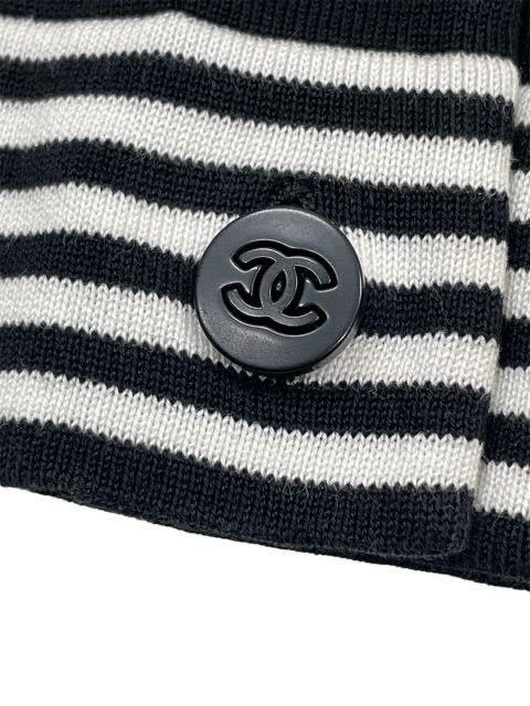 シャネル　CHANEL アンサンブル　黒　ボーダー　ココマークボタン　正規品　ヴィンテージ　ツインニット_画像3