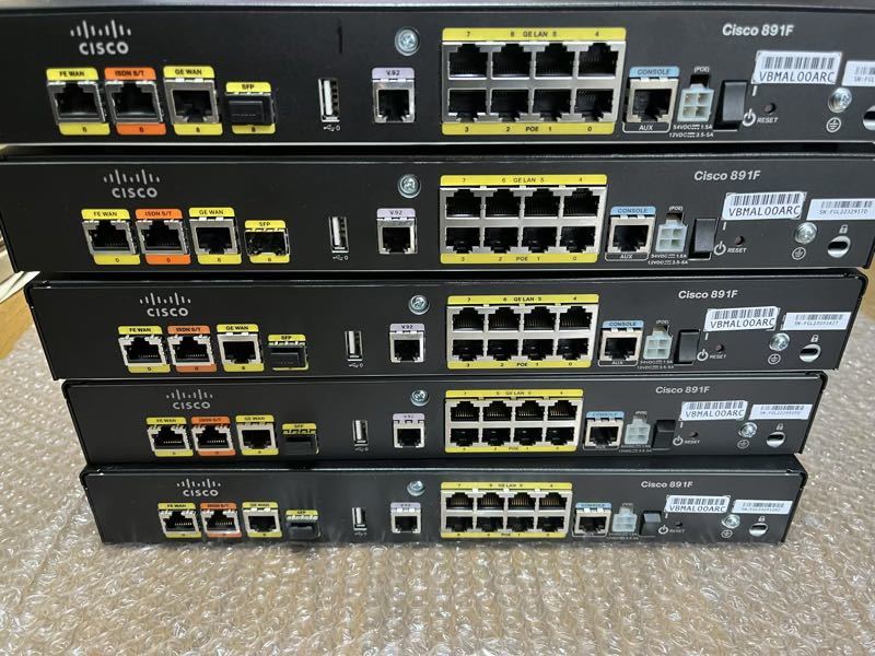 cisco891fj ランプ 5台セット Cisco 891F ルーター 通電確認済み AC
